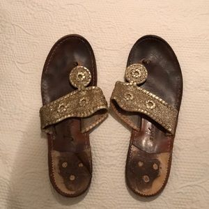 Worn Gold sparkly Jack Roger Size 9